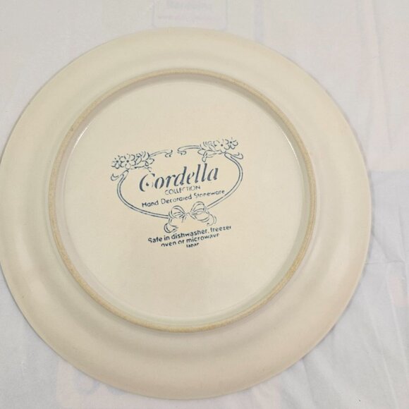 Cordella Bluet Hand Decorated 7 ¾” Stoneware Salad Luncheon Plates – Set of 4 - Picture 13 of 14